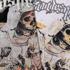 Godspeed T-shirts Skull Bee Sunflower Print Cotton Short Sleeve Men and Women
