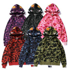 Bathing Ape Hoodie Autumn and Winter Women Teenagers Cotton Printed Camouflage Brushed Hoody Hoodie