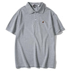 Bathing Ape T-Shirt Solid Color Casual Embroidered Short-Sleeved Polo Shirt