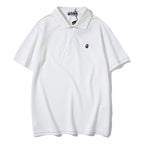 Bathing Ape T-Shirt Solid Color Casual Embroidered Short-Sleeved Polo Shirt
