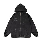 Gallery Dept Hoodie Loose Casual Cardigan Distressed Hoodie