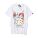 Bathing Ape T-Shirt Summer Leisure Pullover Loose Cartoon Printed Short-Sleeved T-shirt for Women