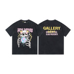 Gallery Dept T-Shirt Letter Pattern Washed Old Short Sleeve T-Shirt
