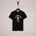 Bathing Ape T-Shirt Spring and Summer Ape Head Color Letter Print Short-Sleeve Loose Couple Casual T-shirt