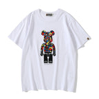 Bape Bearbrick T-Shirt Camouflage Loose Short Sleeve Men And Women Same Style