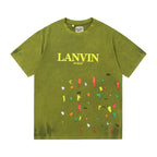 Gallery Dept T-Shirt Hand Painted Splash Ink Letter Short Sleeve T-Shirt