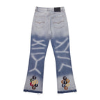 Gallery Dept Jeans leather label embroidery water ripple gradual change wash jeans