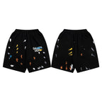 Gallery Dept Shorts Hand Painted Splash Ink Color Matching Casual Shorts