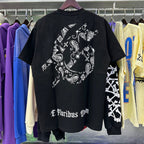 Godspeed T-shirts Los Angeles Hollywood Hills Fire Print Cotton Casual Short Sleeve Men and Women