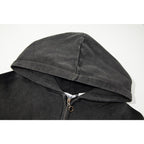 Gallery Dept Hoodie Embroidery Letter Splash Ink Wash Hooded Sweater Cardigan Jacket