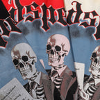 Godspeed T-shirts Newspaper Skull Printing Cotton Casual Short Sleeves Men and Women